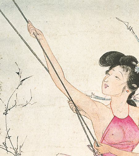 春宵秘戏图-胡也佛的仕女画和最知名的金瓶梅秘戏图
